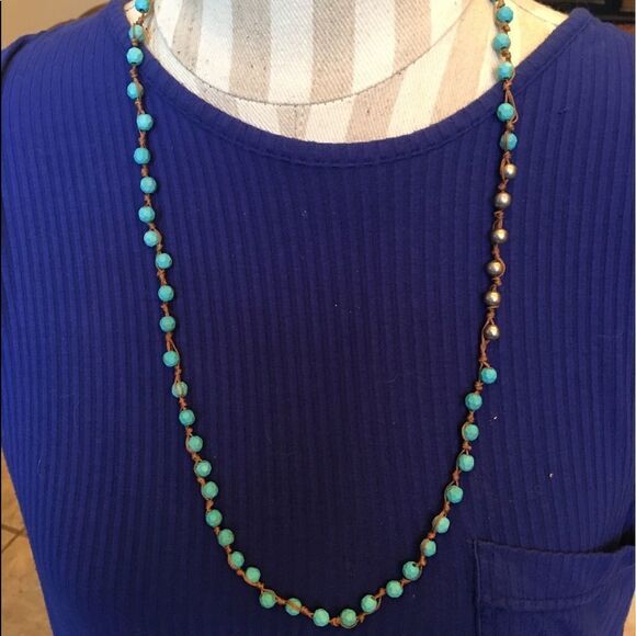 BLUE & Brown Layering Necklace - Picture 7 of 10